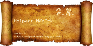 Holpert Márk névjegykártya